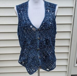 Vintage life style denim artistic vest